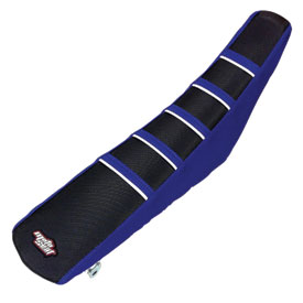 Motoseat Ribbed Accent Traction Seat Cover  Blue/Black/Blue/White