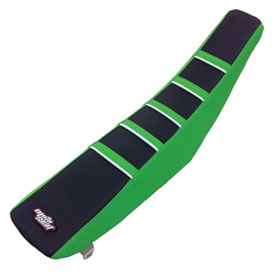 Motoseat Ribbed Accent Traction Seat Cover  Green/Black/Green/White