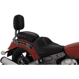 Mustang Studded Solo Motorcycle Seat with Driver Backrest