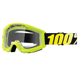 100% Strata Goggle  Neon Yellow Frame/Clear Lens
