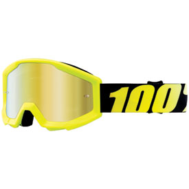 100% Youth Strata Goggle  Neon Yellow Frame/Gold Mirror Lens