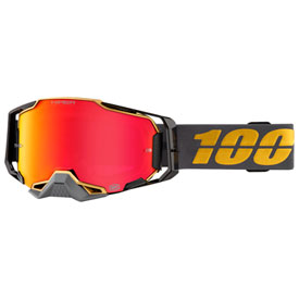 Nuclear Zitrus 100% Prozent Armega Motocross Brille Ultra HD Spiegel in Gold 