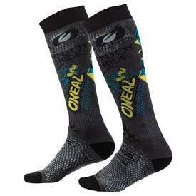O'Neal Racing Pro MX Print Socks Size 10-13 Villain Grey