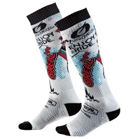 O'Neal Racing Pro MX Print Socks Size 10-13 Villain White