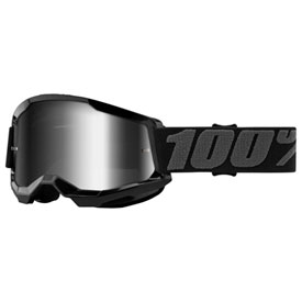 100% Strata 2 Goggle  Black Frame/Silver Mirror Lens