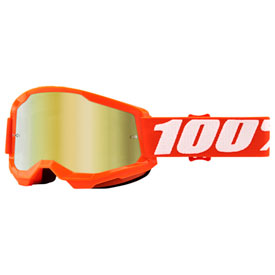 100% Strata 2 Goggle  Orange Frame/Gold Mirror Lens