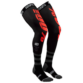 100% Rev Knee Brace Socks Size 6-10 Black/Red