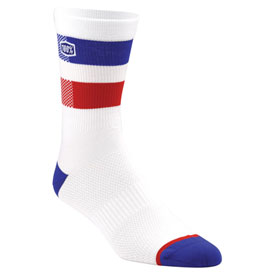 100% Flow Performance Socks Size 10-13 White