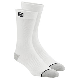 100% Solid Casual Socks Size 10-13 White