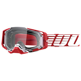 100% Armega Goggle  Oversized Deep Red Frame/Clear Lens