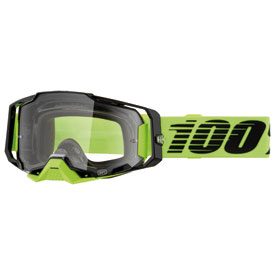 100% Armega Goggle  Neon Yellow Frame/Clear Lens