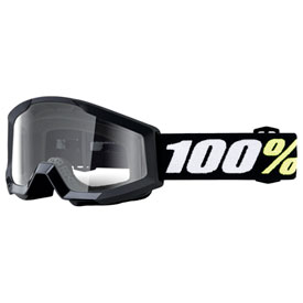 100% Strata Mini PeeWee Goggle  Black Frame/Clear Lens