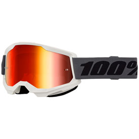 100% Strata 2 Goggle  Grey Frame/Red Mirror Lens