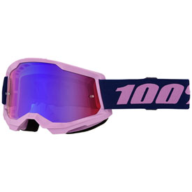 100% Strata 2 Goggle  Purple Frame/Red-Blue Mirror Lens