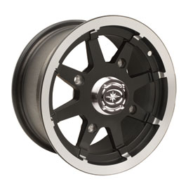 4/156 Polaris OE 8 Spoke Wheel 12X6 4.0 + 2.0 Matte Black