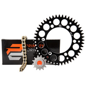 Primary Drive Alloy Kit & Gold X-Ring Chain Black Rear Sprocket
