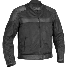 River Road Pecos Leather Mesh Motorcycle Jacket