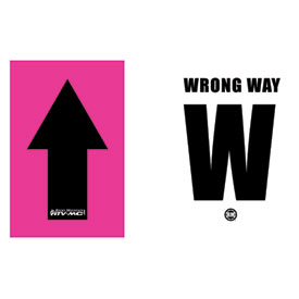 Rocky Mountain ATV/MC Course Marker Black Arrow/Pink Background and Wrong Way Sign Pack of 50