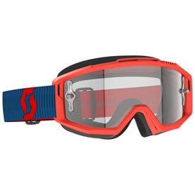 Scott Split OTG Goggle  Dark Blue-Neon Red Frame/Clear Lens