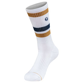 Seven Alliance Crew Socks Size 5-8 White/Mustard/Navy