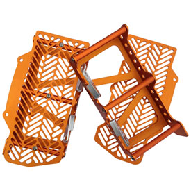 7602 Racing Radiator Braces with Guards Anodized Orange