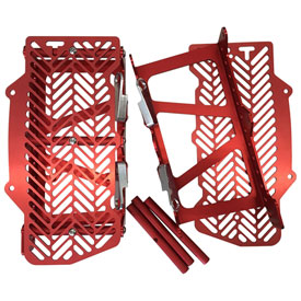 7602 Racing Radiator Braces with Guards Anodized Red