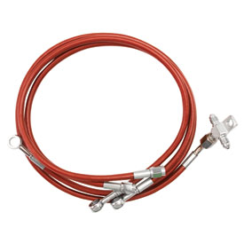 Pro Braking PBC2444-RED-PUR Braided Clutch Line Red Hose & Stainless Purple Banjos 