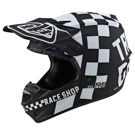 Troy Lee Youth SE4 Checker MIPS Helmet Medium Black/White