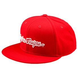 Troy Lee Signature Flat Bill Snapback Hat  Team Red