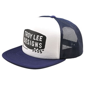 Troy Lee Stamp Snapback Trucker Hat  Vintage White/Navy