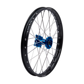 Tusk Impact Complete Wheel - Front 19 x 1.40 Black Rim/Silver Spoke/Blue Hub