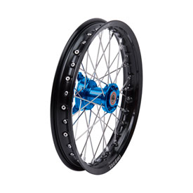 Tusk Impact Complete Wheel - Front 14 x 1.60 Black Rim/Silver Spoke/Blue Hub