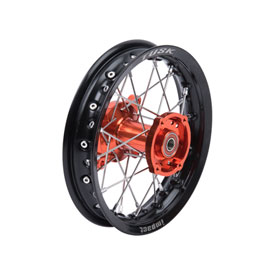 Tusk Impact Complete Wheel - Rear 10 x 1.60 Black Rim/Silver Spoke/Orange Hub