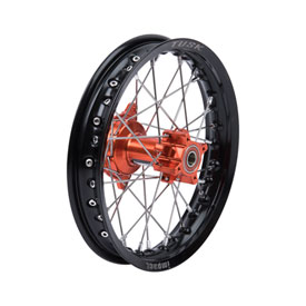 Tusk Impact Complete Wheel - Rear 12 x 1.60 Black Rim/Silver Spoke/Orange Hub