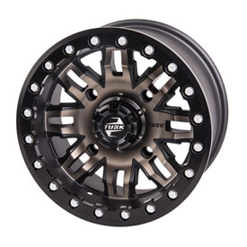 4/156 Tusk Teton Beadlock Wheel 14x7 4.0 + 3.0 Smoke/Black
