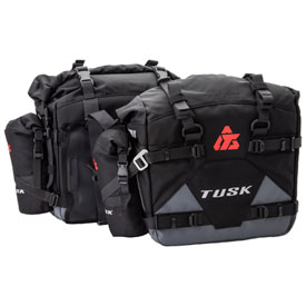 Tusk Pannier Racks with Tusk Pilot Pannier Bags and Bottle Holders