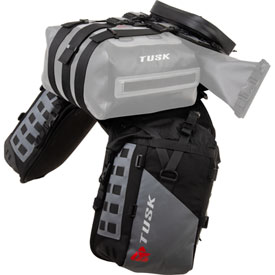 Includes Neck Gaiter Tusk HIGHLAND Rackless Motorcycle Enduro Dual Sport Luggage System with Medium Dry Duffel Tail Bag