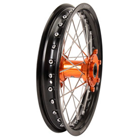 Tusk Impact Complete Wheel - Rear 16 x 1.85 Black Rim/Silver Spoke/Orange Hub
