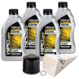 Tusk 4-Stroke Oil Change Kit  Kawasaki KPO Semi-Synthetic Blend 10W-40