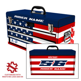 Attack Graphics Tusk Moto Toolbox Replacement Decals  Patriotic Red/White/Blue