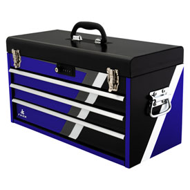 Tusk Moto Toolbox w/Tools - Strike  Blue