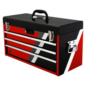 Tusk Moto Toolbox w/Tools - Strike  Red