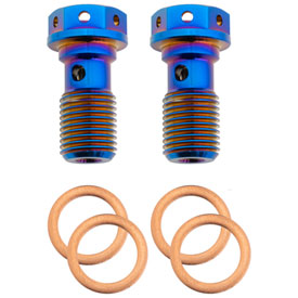 Tusk Titanium Banjo Bolt Kit Burnt Blue M10x1.0