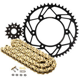tk152セット Tusk Chain and Sprocket Kit - AeroSteel Rear/Gold X-Ring Chain