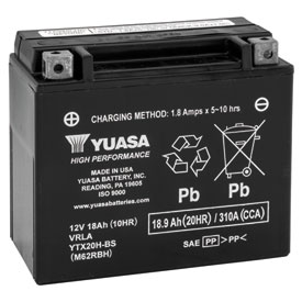 YUASA No Maintenance Battery with Acid YTX20HBS