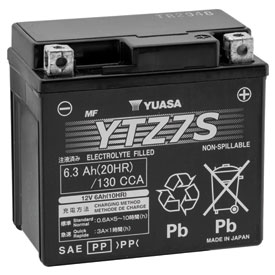 YUASA No Maintenance Battery with Acid YTZ7S