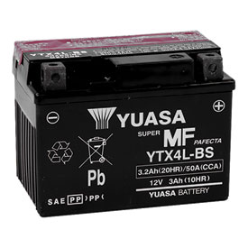 YUASA No Maintenance Battery with Acid YTX4LBS