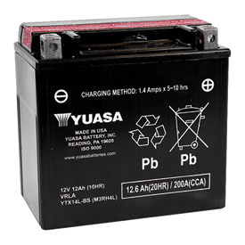YUASA No Maintenance Battery with Acid YTX14LBS