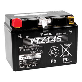 YUASA No Maintenance Battery with Acid YTZ14S