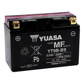 YUASA No Maintenance Battery with Acid YT9BBS